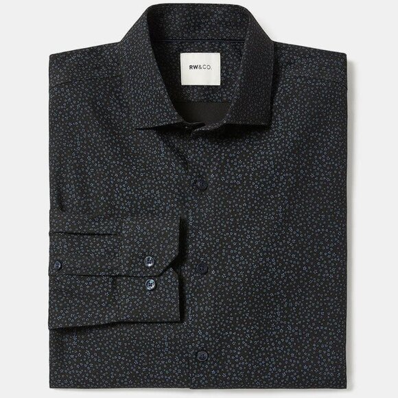 NWT Slim-Fit Dress Shirt with Floral Pattern - Picture 1 of 4